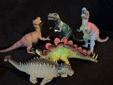Dinosaur Toy Lot T-Rex Stegosaurus Ankylosaurus Figures 5pc Large