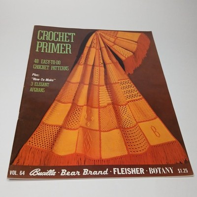VTG 1972 Bucilla Crochet Primer Pattern Volume 64 With 48 Easy To Do Patterns