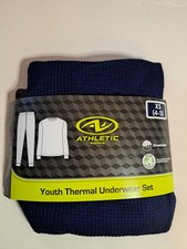 Athletic Works Youth Boys Navy Waffle Thermal Underwear Incl 2 Pieces Sz 4/5 NEW