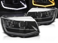 Voll LED Scheinwerfer Tagfahrlicht FüR VW T6 Bj. 15-19 Schwarz Mit LED Blinker