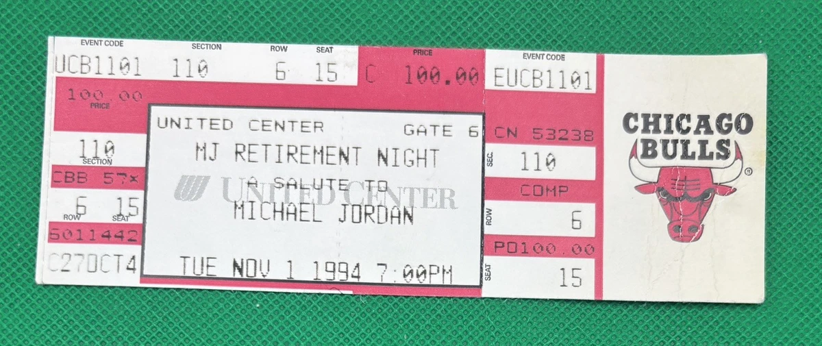 Basketball Chicago Bulls 1994 Vintage Sports Ticket Stubs for sale