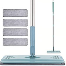 Dust Mop Flat Mop with 4 Pads, Sponge mops for Floor Cleaning,Hardwood,Tile,M...