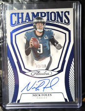 2025 Panini Flawless NICK FOLES SAPPHIRE Champions Eagles #CH-NFS 9/10 Autograph