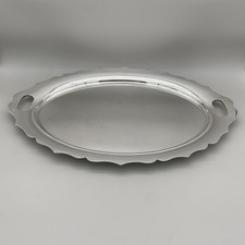  LG EDWARDIAN WALKER AND HALL SILVER PLATED A1 SERVING TRAY - 57cm  X 40cm 53524