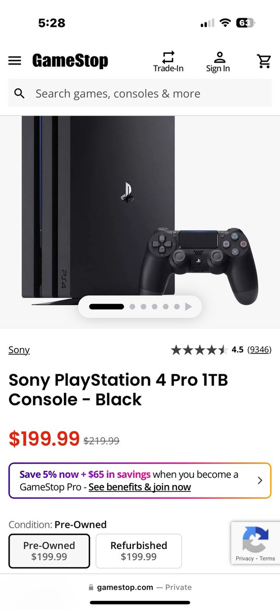 Sony PlayStation 4 Pro 1TB Console - Black for sale online Sony PlayStation 4 Pro 1TB Console - Black for sale online