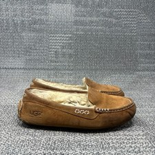 UGG Ansley 3312 Women s Size 8 Chestnut Brown Suede Sheepskin Moccasin Slippers