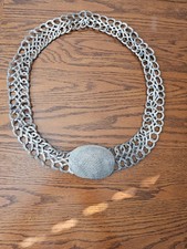 Vintage Woven Twisted Metal Silvertone Wire Belt