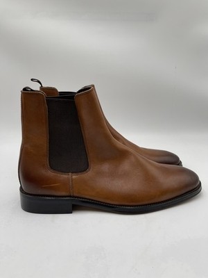Men s saks fifth avenue Adriano Brown Leather Pull On Chelsea Boots Size 9M