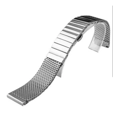 20mm Silver Milanese Mesh Web+Strip Stainless Steel Watch Band Strap Bracelet jj