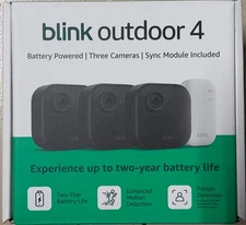 Blink Outdoor 4  Wire-Free Smart Security 3 Camera System with Sync Module Core