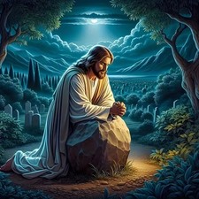 JXDXDJ Jesus Prayer 5D Diamond Painting Kits for Adults,Praying in The Tomb D...