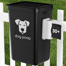 Dog Poop Trash Can Outside, 3.1 Gallon Dog Waste Trash Can with Trash Bag Dis...