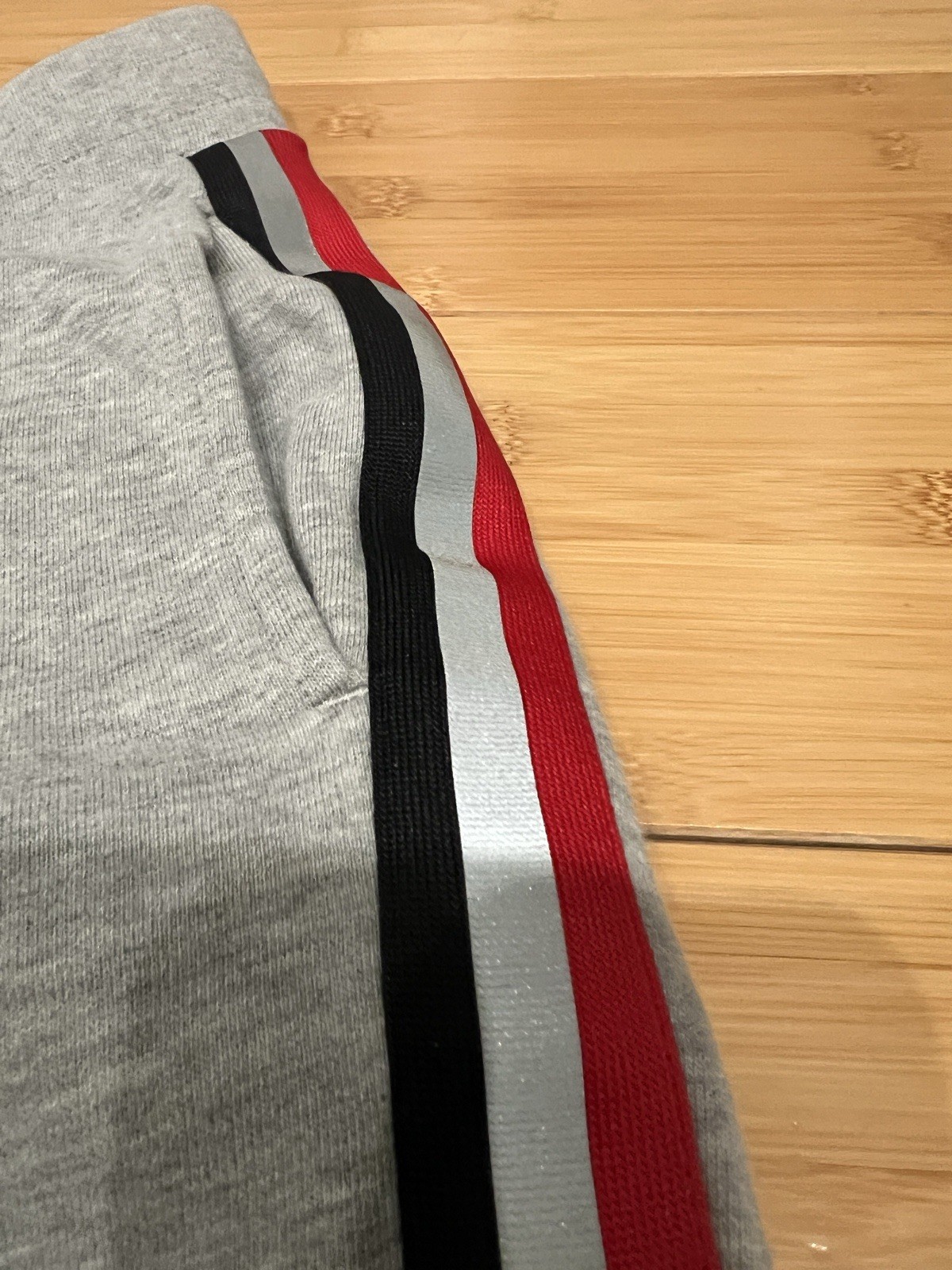 Moncler slim-fit tapered striped webbing-trimmed logo Gray Sweatpants Size XXL thumbnail 4