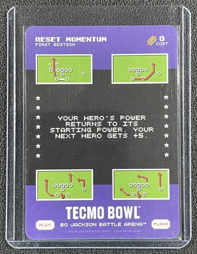 RESET MOMENTUM 2026 BO JACKSON BATTLE ARENA TECMO BOWL #PL14 FIRST EDITION PLAYS