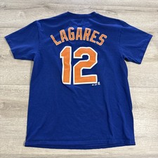 Juan Lagares Shirt New York Mets Baseball Majestic Men’s Blue Tee M