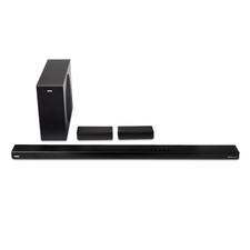 onn. 100135498 5.1 Ultra-Slim Surround Soundbar System with Dolby Atmos, Black,