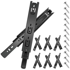 16 inch Drawer Slides 6 Pairs (12pcs) Full Extension Ball Bearing Drawer Rails