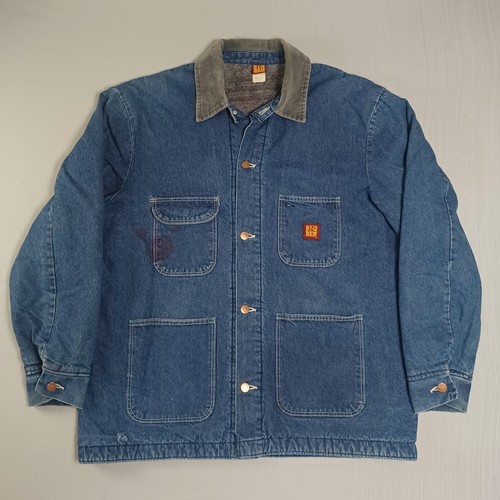 Vintage Big Ben Wrangler Denim Chore Jacket Mens Sz 44 XL Blanket Lined USA Made