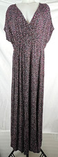 Amazon Essentials Women's V-Neck S/S Waisted Maxi Dress - Black Confetti XL