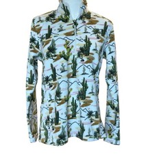 Ariat Tek 1/4 Zip Sweatshirt Desert Cactus Fleece Small Western Country Ski