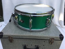 Slinglerland 5.5 x 14 Green Sparkle Snare Drum 1959-61 Clamshell Strainer Throw