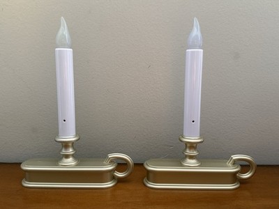 2 Vintage Carlon Battery Operated Candle Flicker or Full On 9  Daylight Sensor