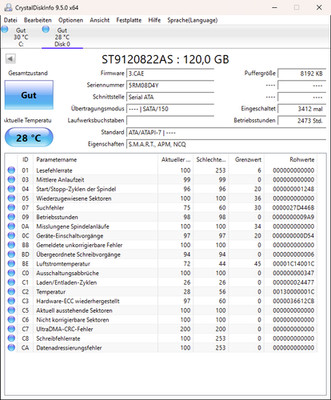 Seagate, Intern, 5400 RPM, (2,5 Zoll) (ST9120822AS)