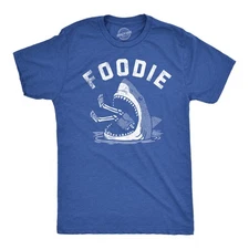 Mens Funny T Shirts Foodie Sarcastic Shark Attack Graphic Novelty Tee for Men