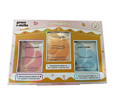 Grace & Stella Eye Masks Glow Trio 12 Pairs Moisturize De-Puff Brighten NEW