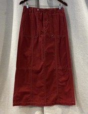 Vintage Oilily Red Maxi Skirt Women 38 Boho Western Festival Cotton Long Skirt