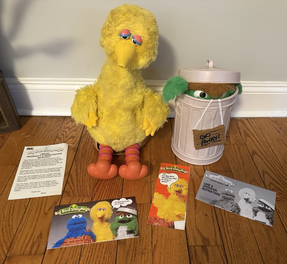 1986 & 1987 Sesame Street Story Magic Talking Toys- Big Bird