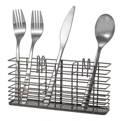 Cutlery Utensil Silverware Drying Rack Flatware Storage Basket with Hooks