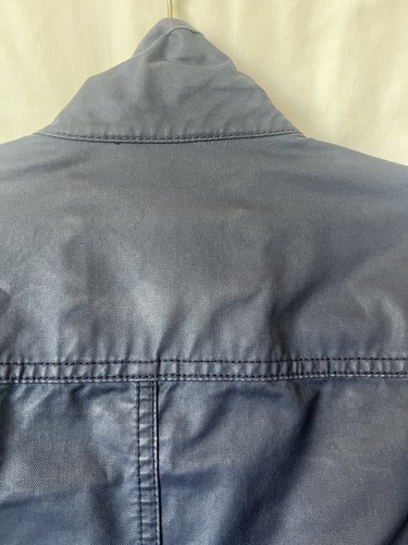 J Crew Field Jacket Utility Blue Cargo Military Small Zip Button Sweater - Picture 8 of 13
