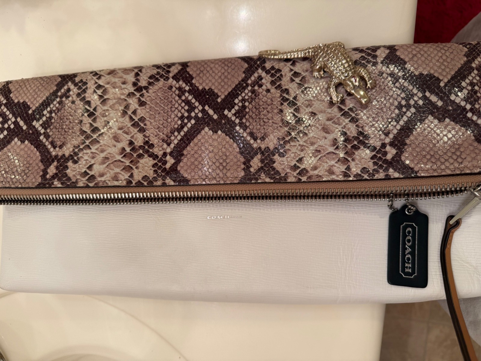 Coach The Clutchable Python Snake Embossed Leathe… - image 6
