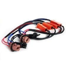 LED Resistor Kit 7443 Turn Signal Bulb Relay Harness Adapter Anti Flicker Err...