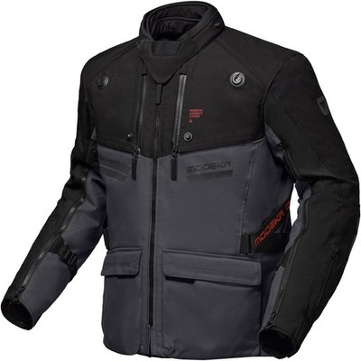 Mens Motorcycle Jacket 4XL - Modeka Atlaz - Waterproof Dark Grey-Black