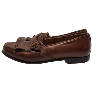 Cable & Co. Shoes Mens 9.5 Kiltie Loafers Brown Leather Made 