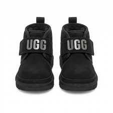 Ugg 9 toddler boy neumel graphic 1118792T suede logo black ankle boot
