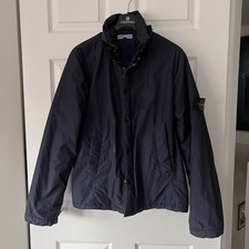 Stone Island giacca nylon trapuntato vintage uomo media blu navy con cappuccio 2004