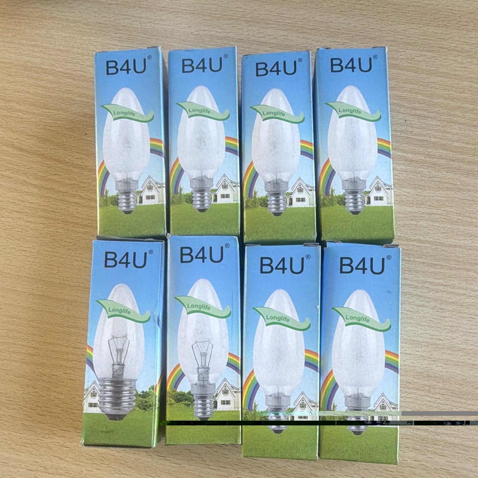 B4U Longlife Incandescent Candle Bulb B22 40W 2700K Frosted x8
