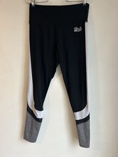 Victoria's Secret PINK Ultimate Leggings Mesh Black White Logo Size Medium
