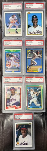 Lot of (7) 1990 Sammy Sosa PSA RC White Sox Cubs