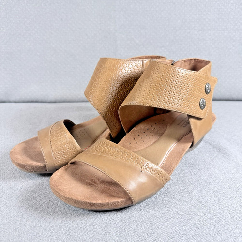 Rockport Cobb Hill Hollywood Tan Wedge Sandal Women's 9M Comfort Boho Casual