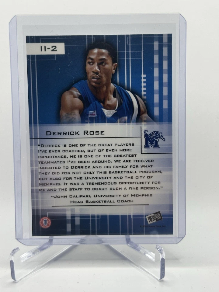 Press Pass Derrick Rose #11-2 2008 lámina oro Insider Insight novato/99 (RC) Foto 2 de 2