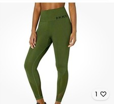 DKNY Tummy Control Workout Yoga Leggings In Army Green Size Small Small S