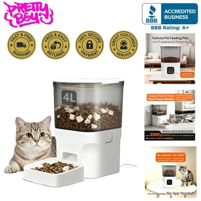 Convenient 4L Timed Cat Feeder - Automatic Food Dispenser with Hygiene Focus