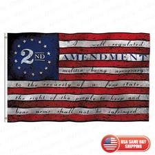 3x5FT 2nd Amendment American USA 13 Star Flag NRA Banner Gun Rights Patriot Ross