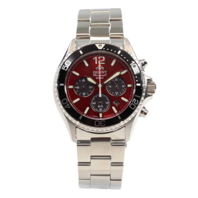 ORIENT  RN-TX0207R Orient Mako chronograph Solar Analog Red Silver