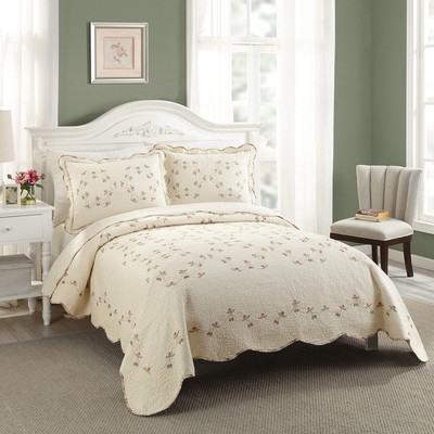 Modern Heirloom Felisa 3-Piece Quilt Set - Full/Queen, Pink Full Queen