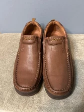 NWOB CAMEL CROWN Men's Brown Leather Slip On Shoes Size 12
